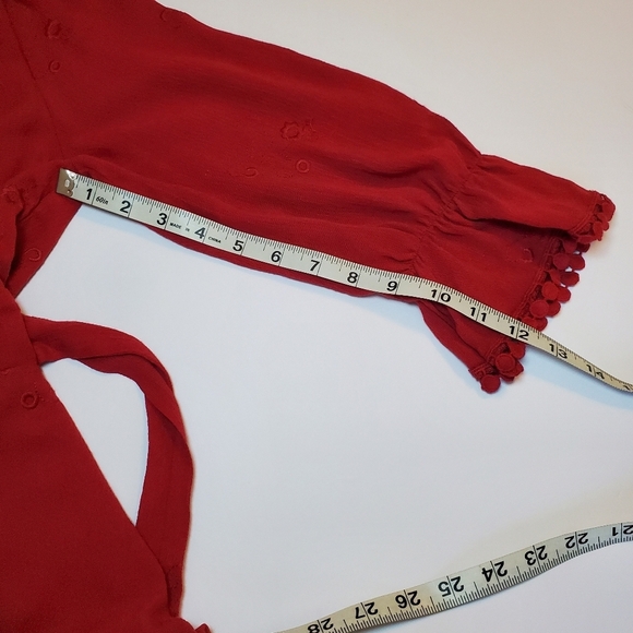 NWOT Lulus In the Meadow Backless Embroidered  Red Mini Dress Sz S - Picture 4 of 13